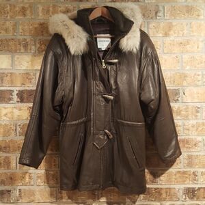 Andrew Marc | Leather and Coyote Fur Jacket